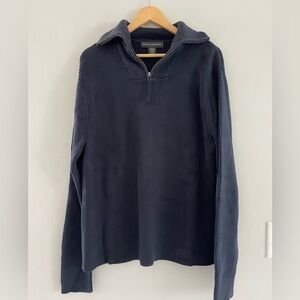 Mens Banana Republic Dark Blue 1/4 Zip Pullover Sweater